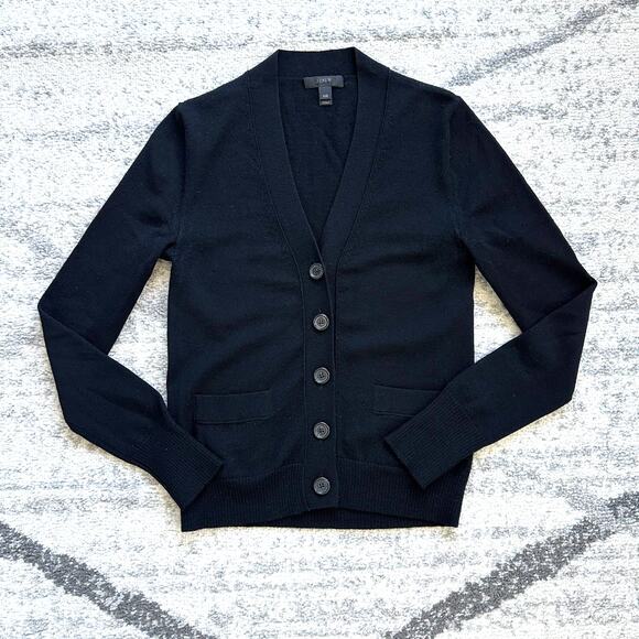 J. Crew Black Merino Wool Cardigan Size XXS - Picture 8 of 8